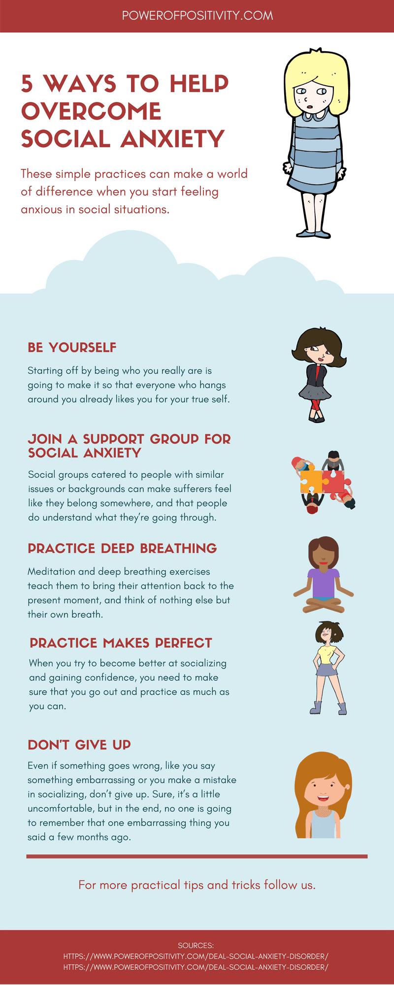 Ways to help overcome social anxiety infographic