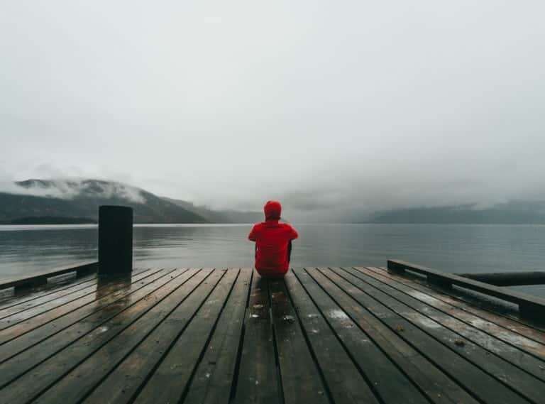 sitting on dock