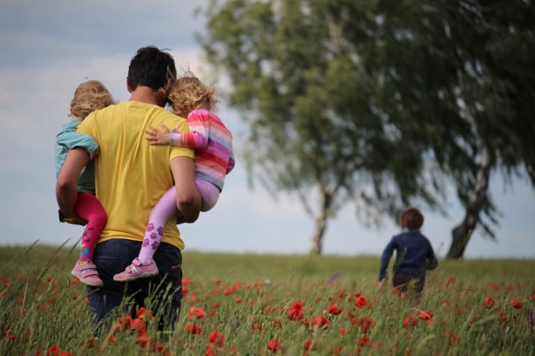 family in meadow