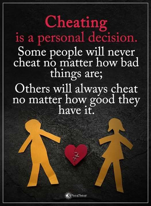 cheating is a personal decision