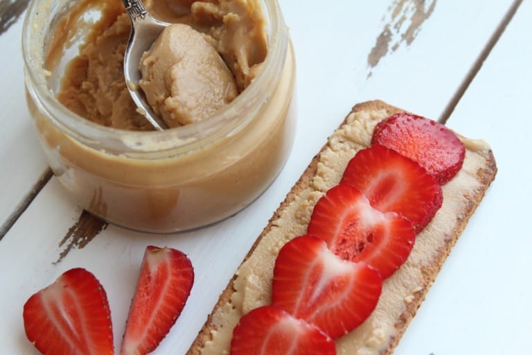 snack on peanut butter