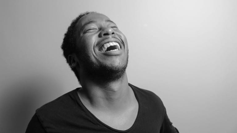 man laughing out loud