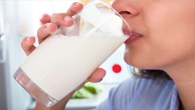 drinking milk