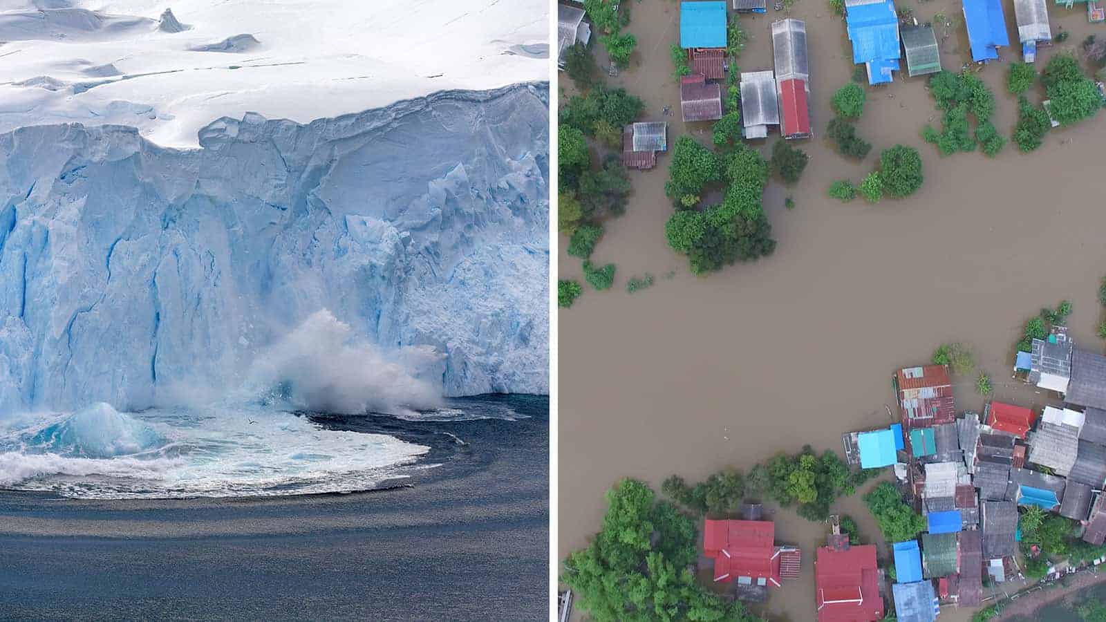 Antarctica Ice Sheets Melt and the Rising Sea Levels Threaten Cities