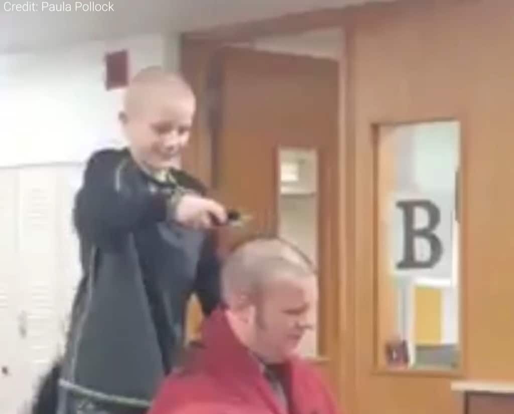 shaves head