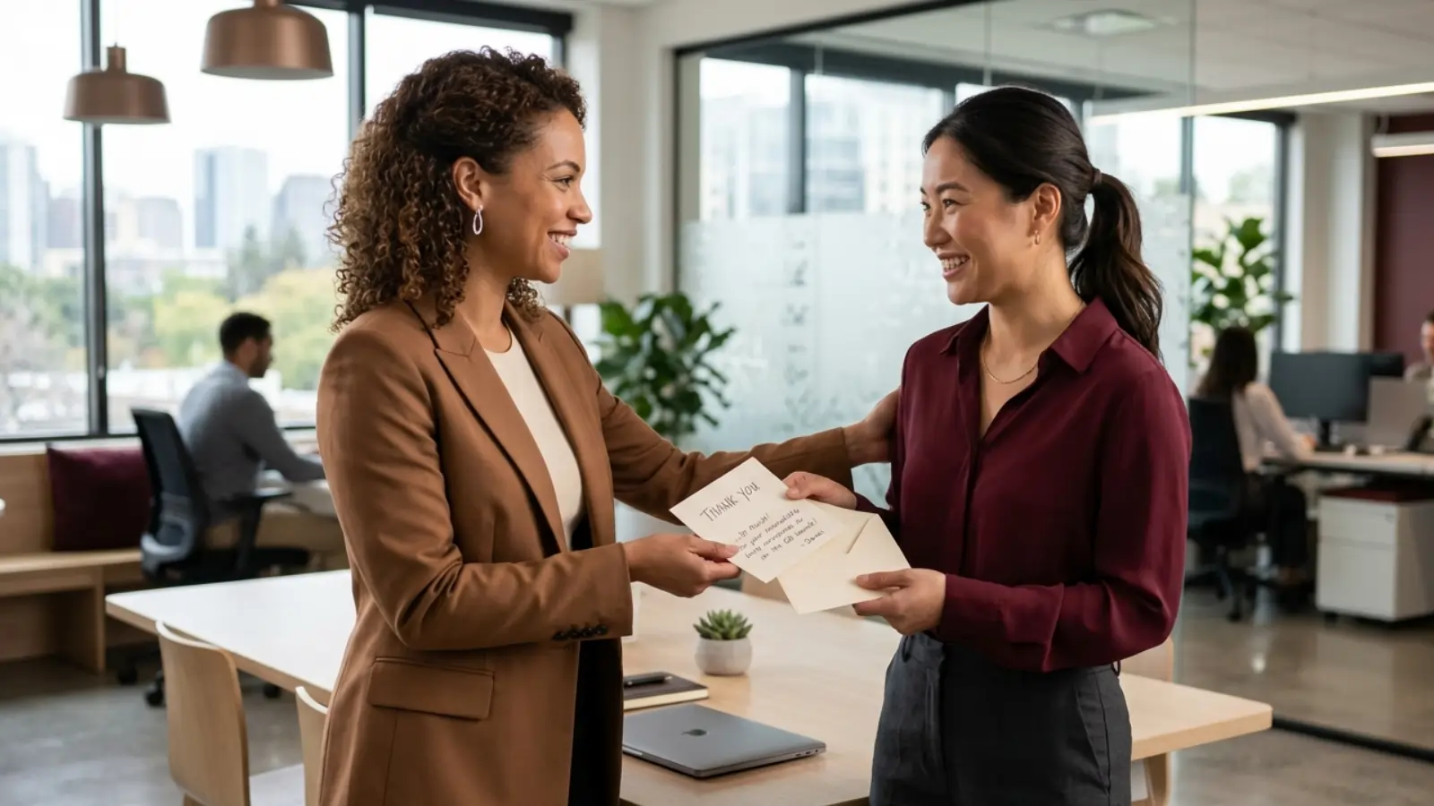express gratitude in writing or in person